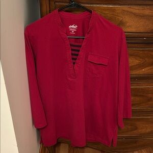 Chic Red Short Sleeve Top